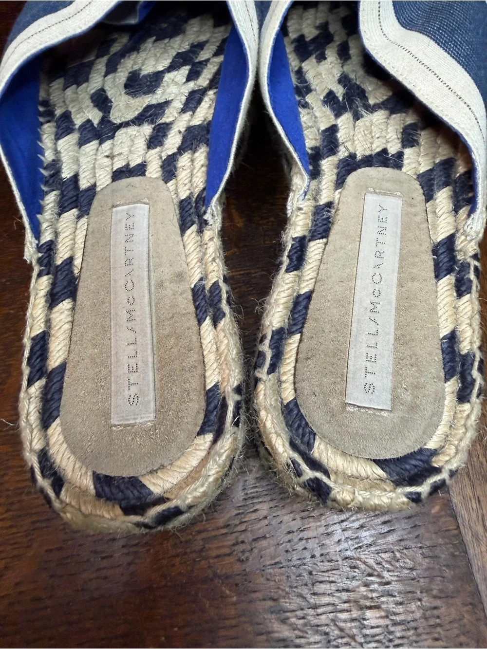 Stella McCartney Gaia Striped Canvas Platform Espadrille Sandals - Size 41